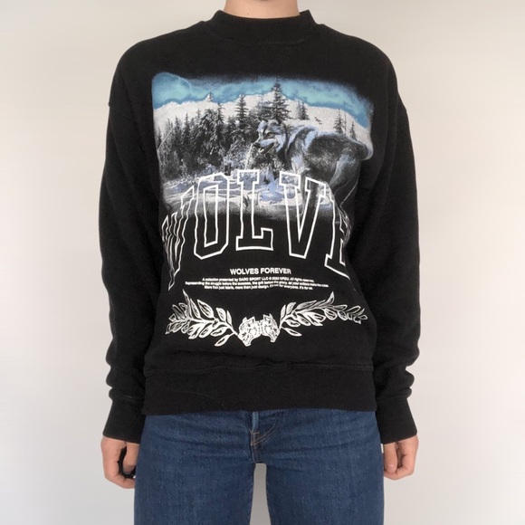 Darc Sport Wolves Black‎ Into the Night Vintage Utah Hoodie - Picture 1 of 7